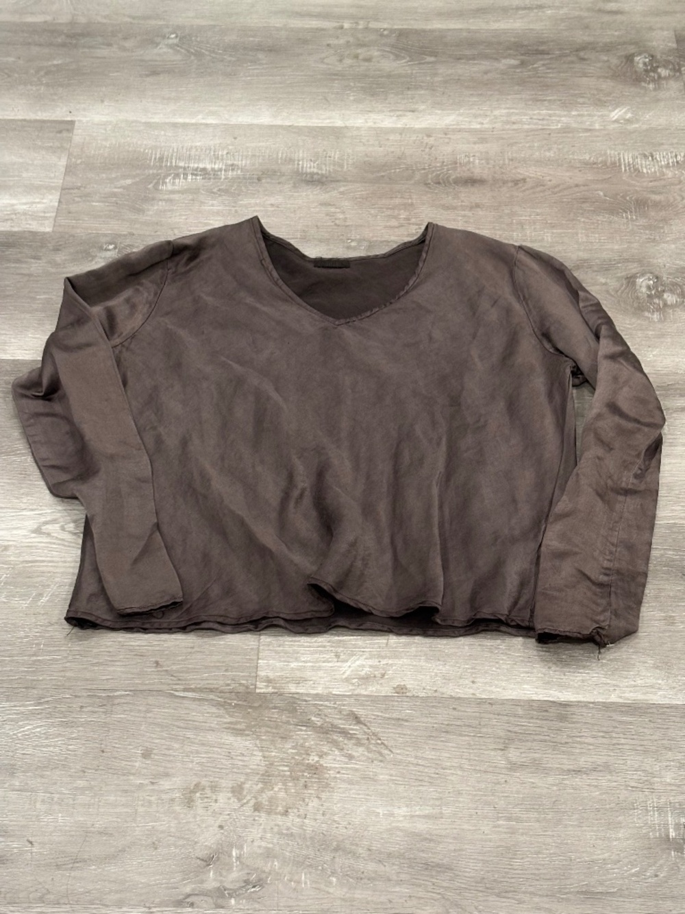 CP Shades Silk Hemp Blouse Top V Neck USA Made Womens XL